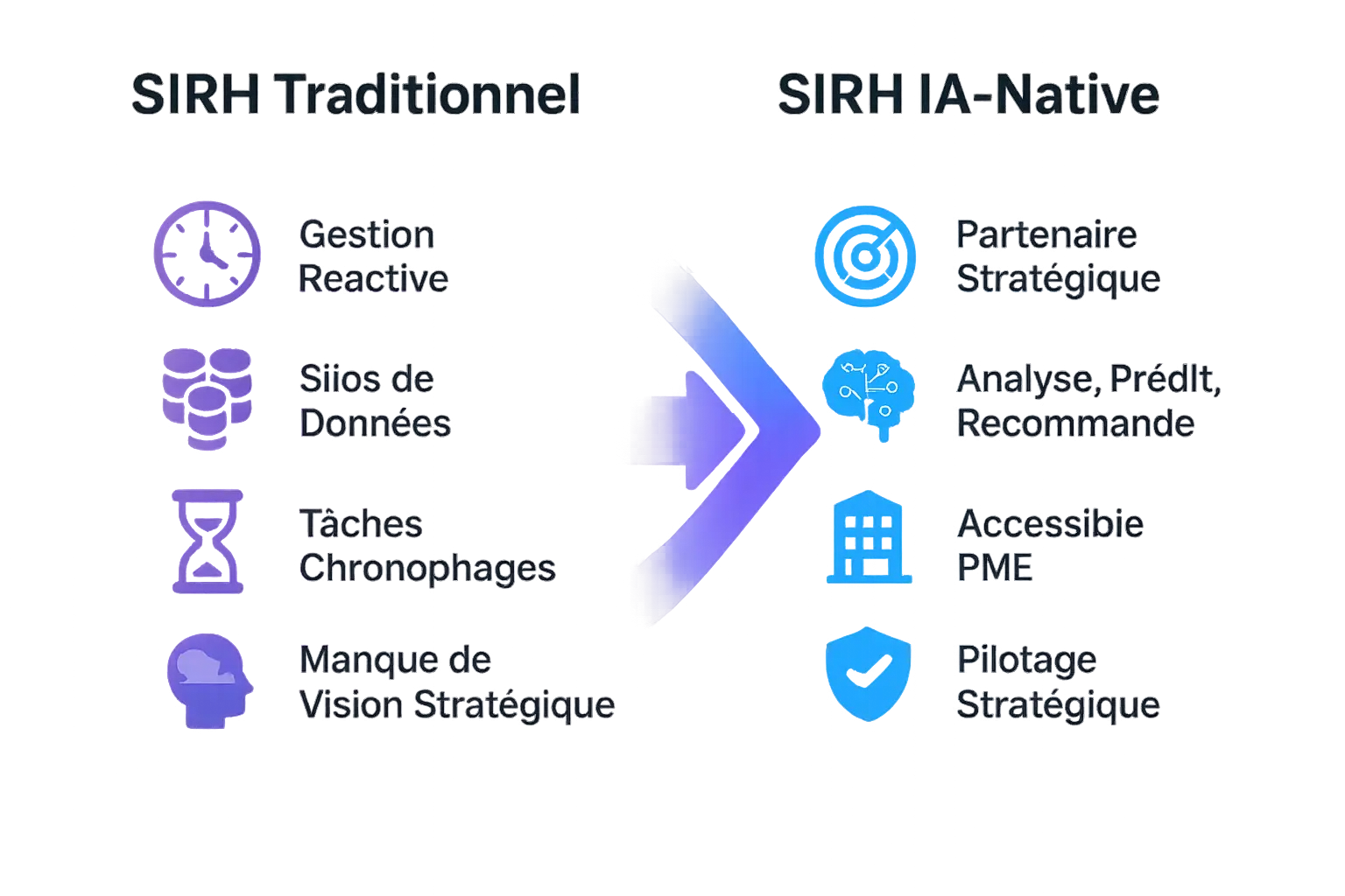 Comparatif <strong>SIRH traditionnel vs IA-native</strong>