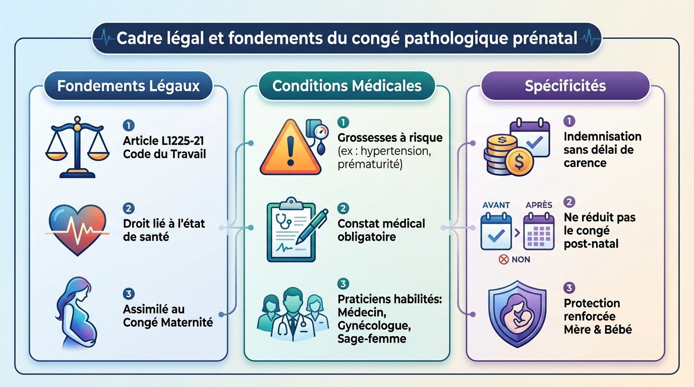 Femme enceinte consultant un dossier médical pour son congé pathologique prénatal