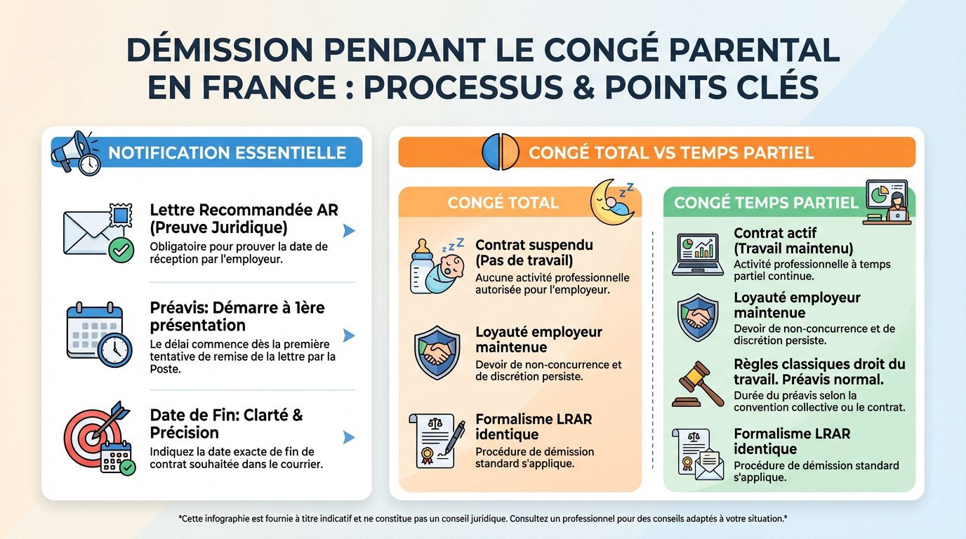 Procédure de démission et lettre recommandée pendant un congé parental