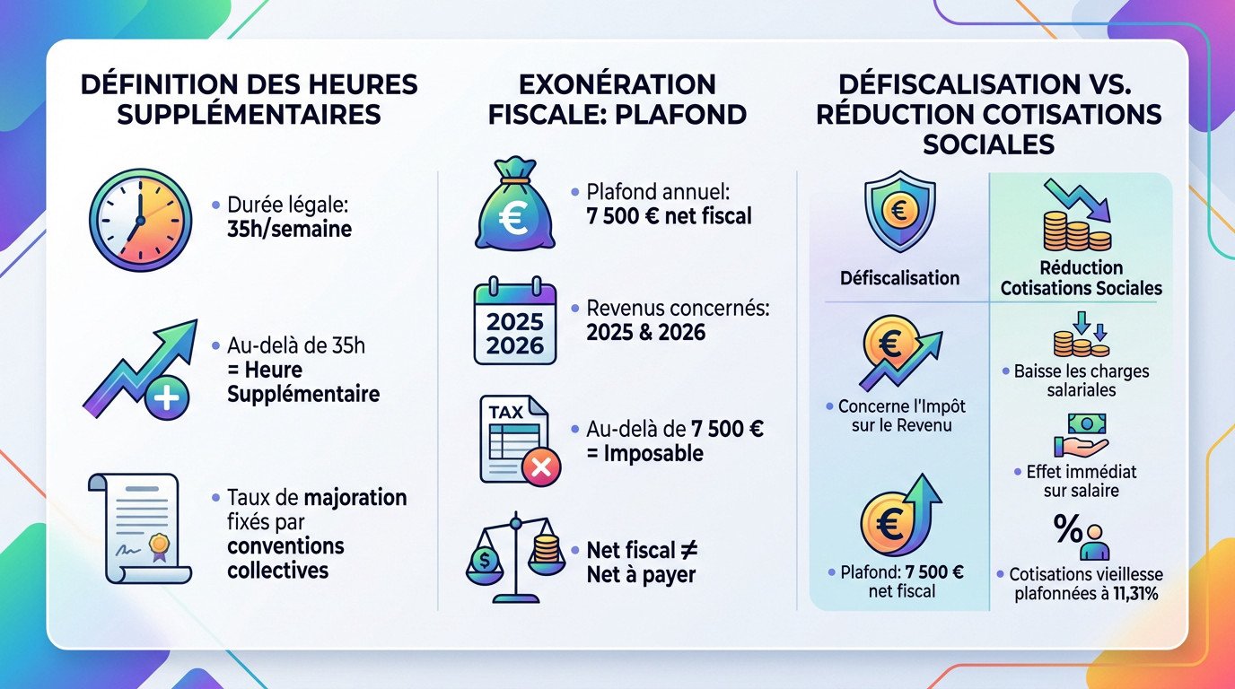Exonération fiscale et réduction de cotisations sur les heures supplémentaires