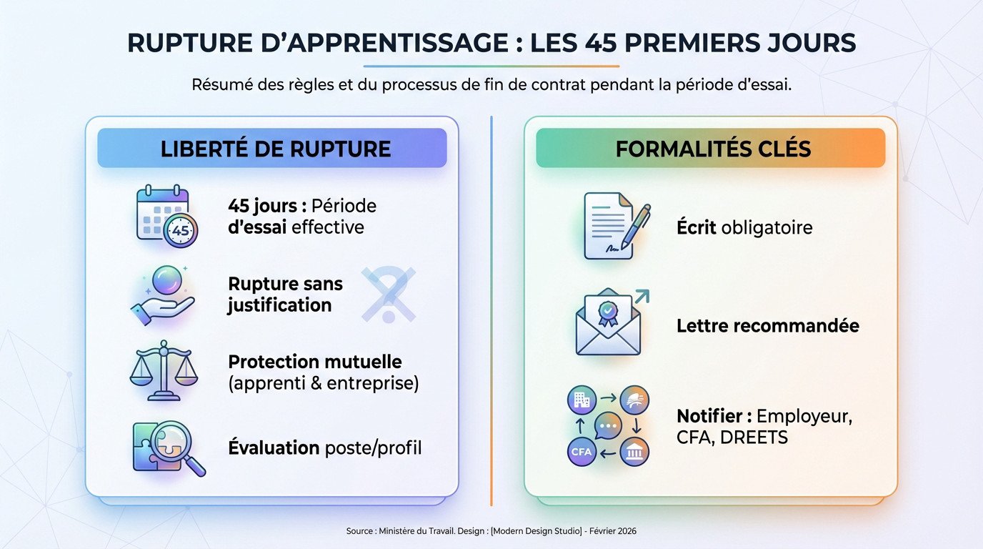 Apprenti et employeur échangeant un document écrit lors de la période d'essai