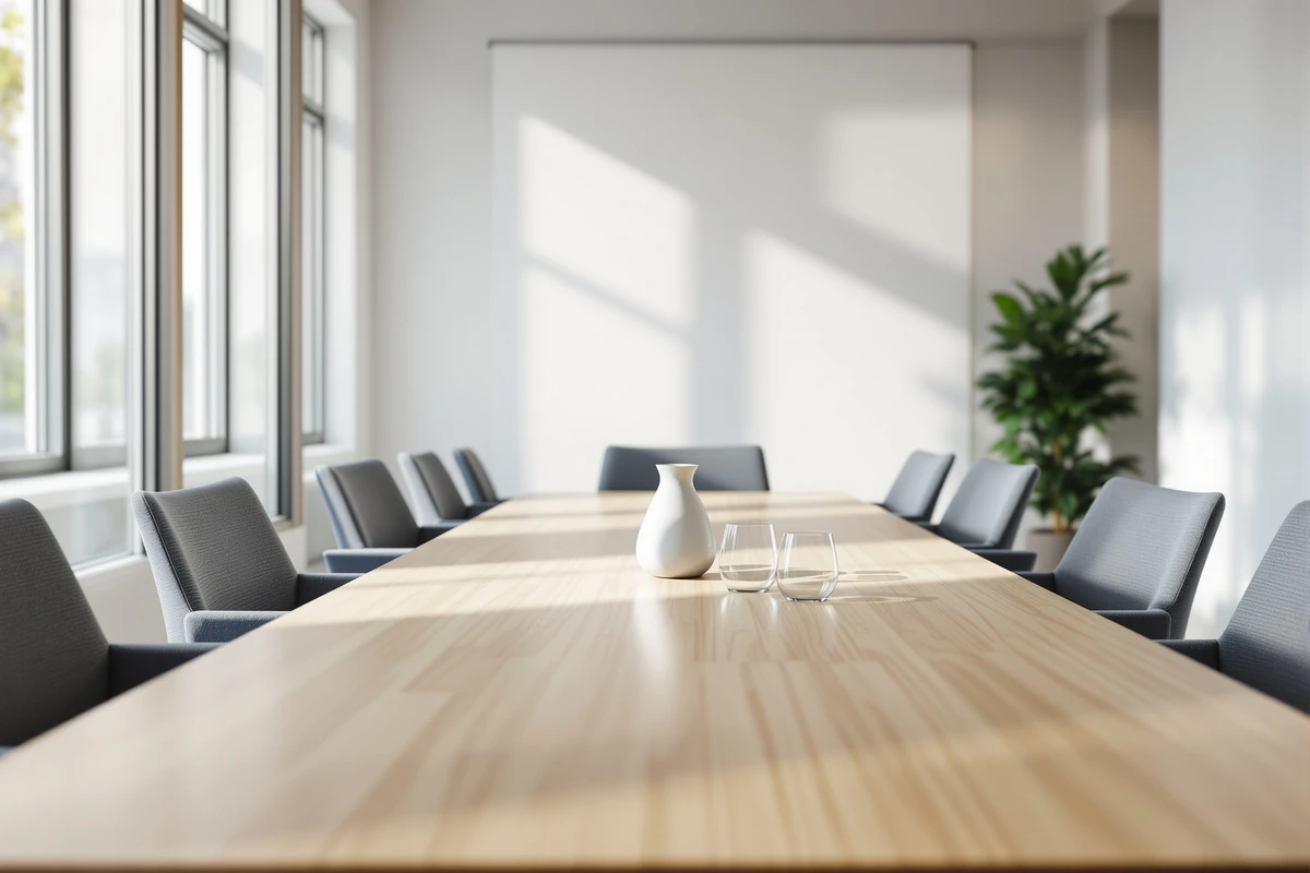 Salle de réunion vide préparée pour les entretiens d'un audit social